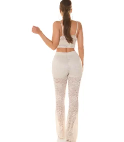 Hersecret Beiget pitsihousut ja bralettetoppi