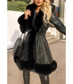 Hersecret CK usta tekonahkainen tavitakki tekoturkiksea