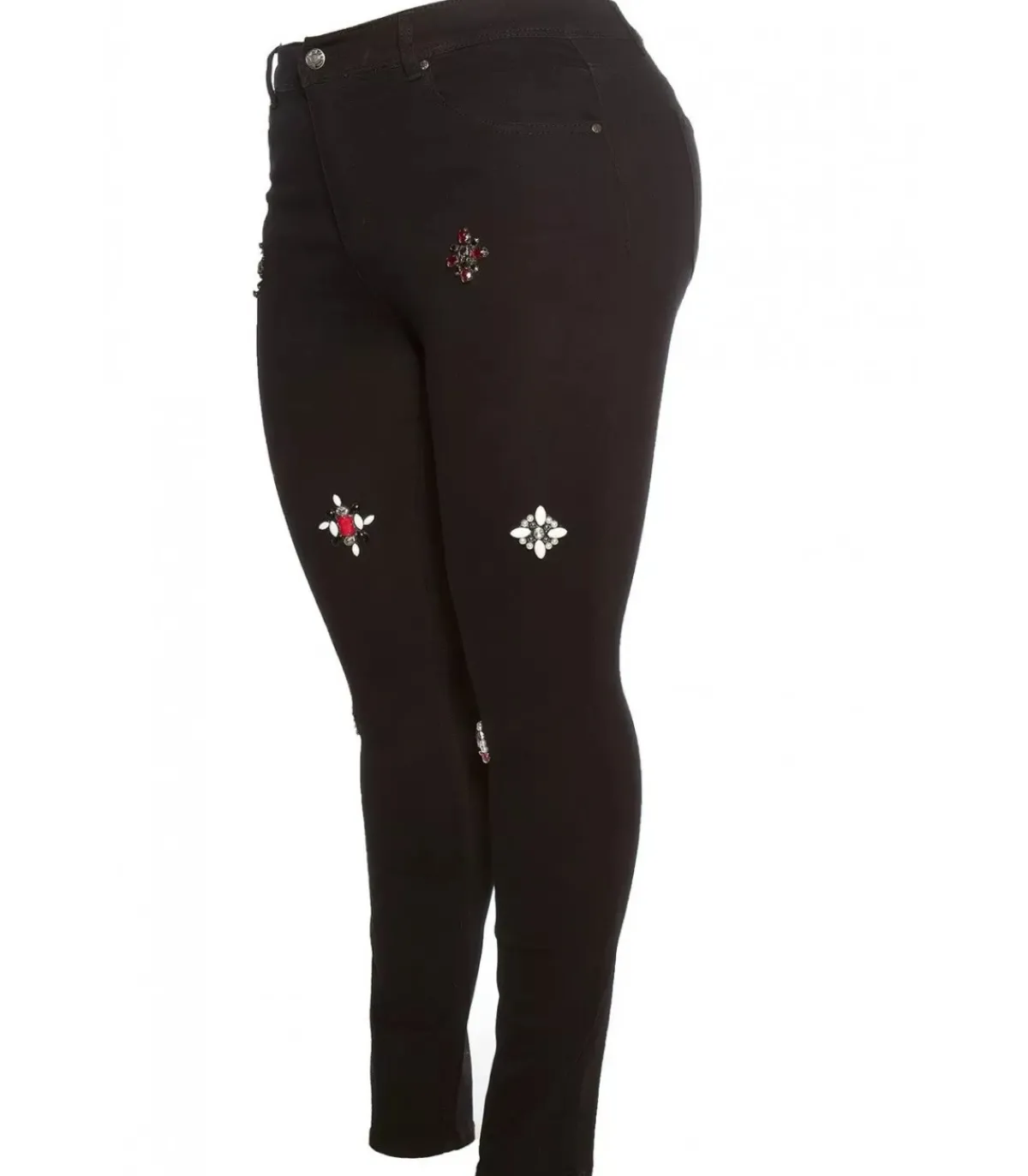 Koucla Curvy Girls Size mustat koristellut farkut