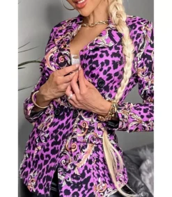 CW Aia violetti leoprinttikuvioinen bleieri