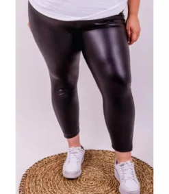 Hersecret EF mustat wetlook leggingsit (plus size)