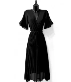 Hersecret Elle Style Alita musta pitkä vekkimekko vyöllä