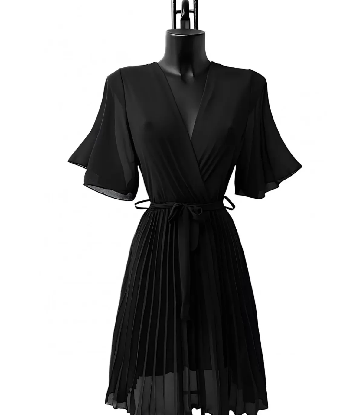 Elle Style Bethany musta lyhyt vekkimekko vyöllä