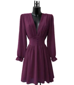 Elle Style Juliette mauve mekko helminapeilla