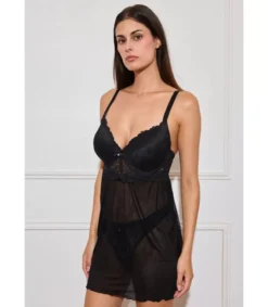 Hersecret Inoo musta plus size babydoll pitsillä