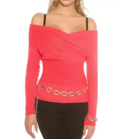 Koucla koralli off-shoulder wrap-neule