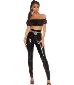 Koucla musta latex look latinapaita