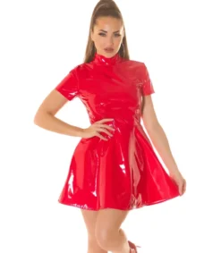 Koucla punainen lyhythihainen latex look kater-ekko