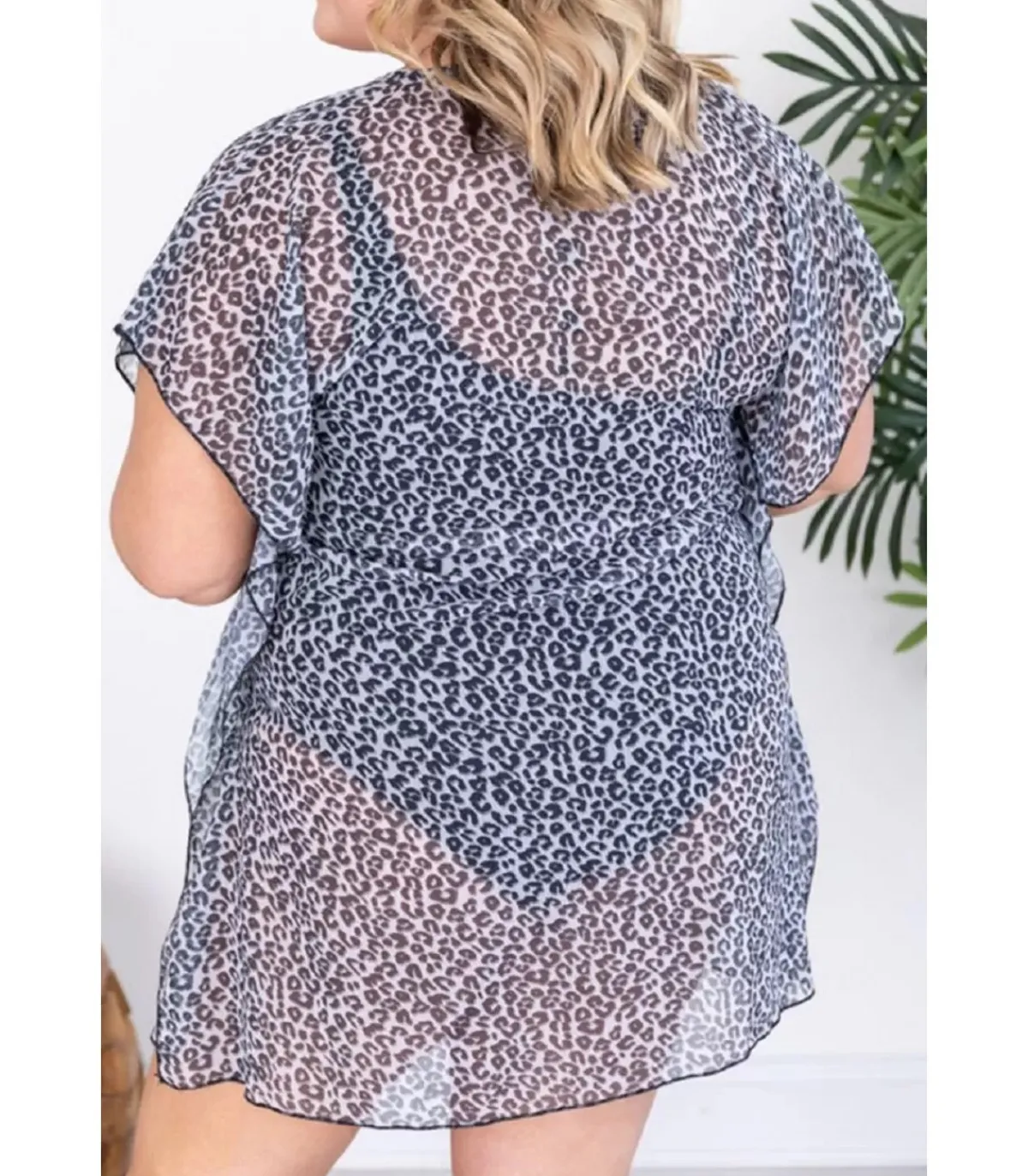 LC Leokuvioinen rantatunika (plus size)