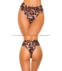 Koucla Leokuvioiet korkeavyötäröiet brazilian bikinihouut