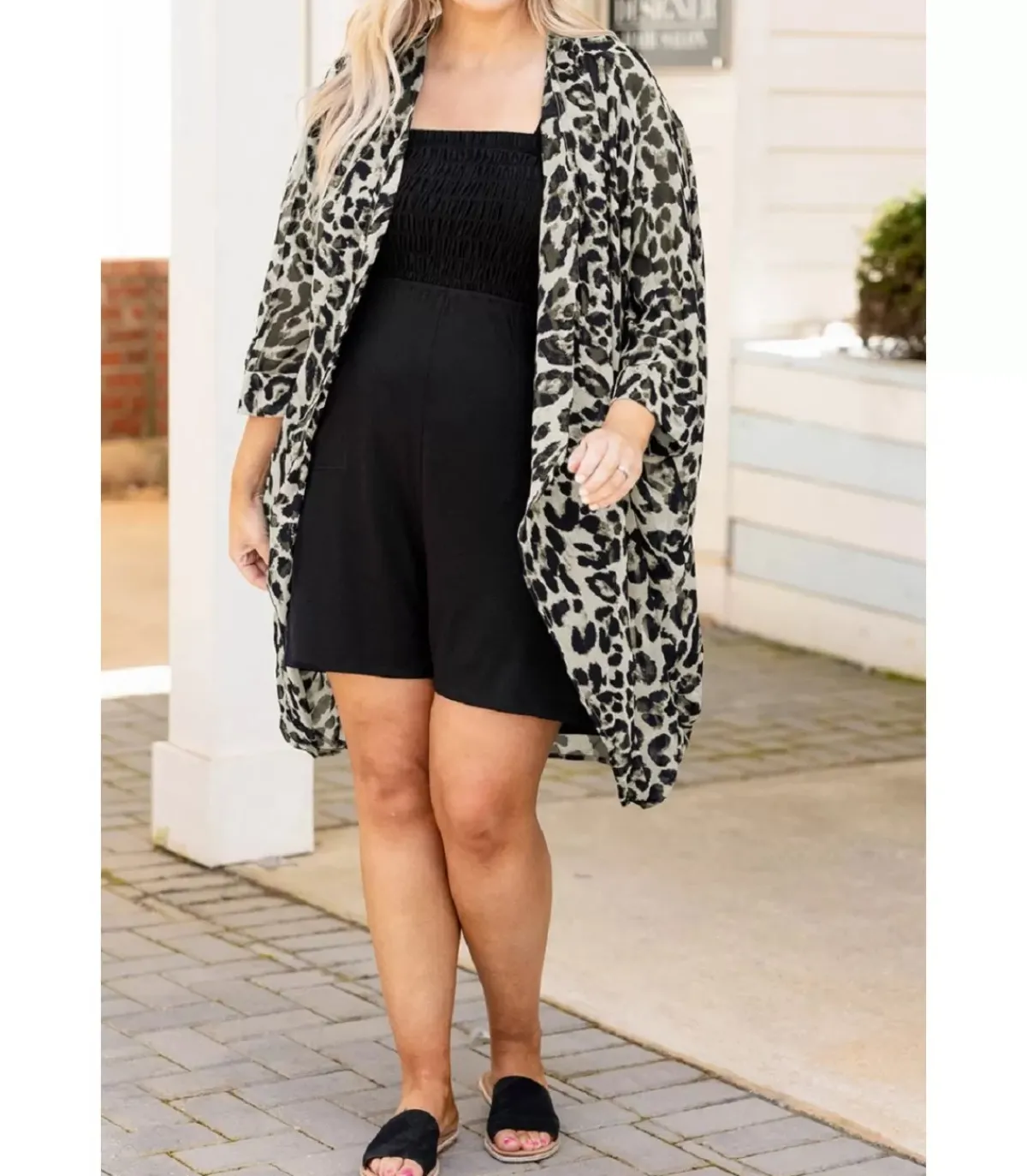 LC Leopardikuvioinen kimono (plus size)