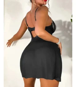 Hersecret usta babydoll strassiketjuilla ja pitsillä