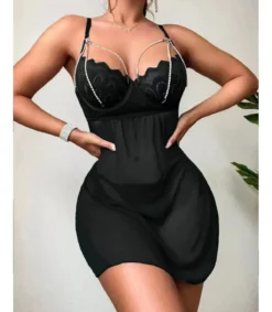 Hersecret usta babydoll strassiketjuilla ja pitsillä