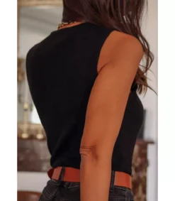 LC Musta hihaton body mesh pääntiellä