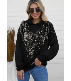 LC usta huppari v-paljeteilla