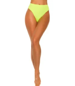 Koucla Neonvihreät korkeavyötäröiet brazilian bikinihouut