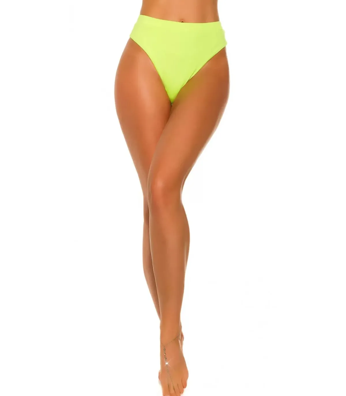 Koucla Neonvihreät korkeavyötäröiet brazilian bikinihouut