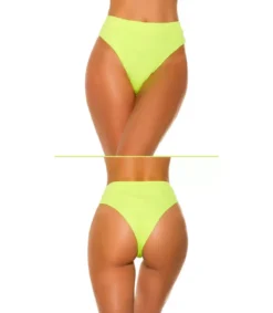 Koucla Neonvihreät korkeavyötäröiet brazilian bikinihouut