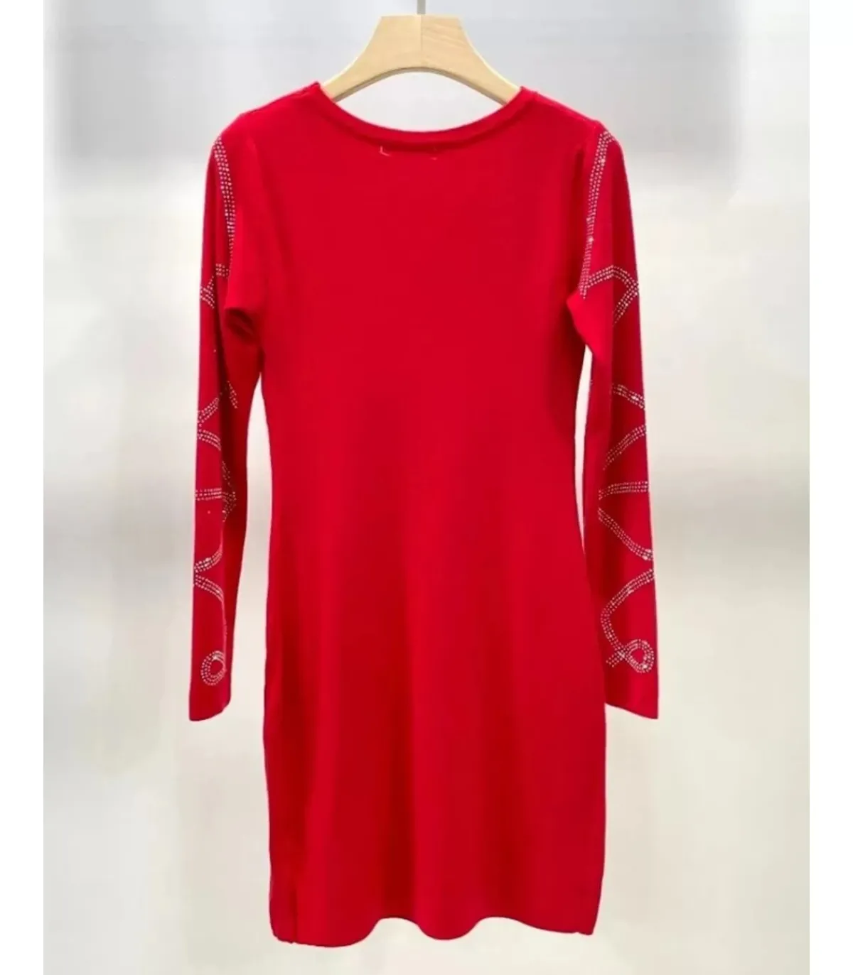 Rosy Days punainen neulemekko strasseilla