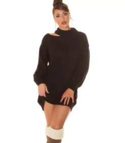 Hersecret Ruskea muhkea villamekko kaulahalkiolla