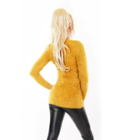 Hersecret Sinapinkeltainen pörröneule helmillä