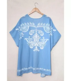 LC Sininen koristekirjailtu kimono