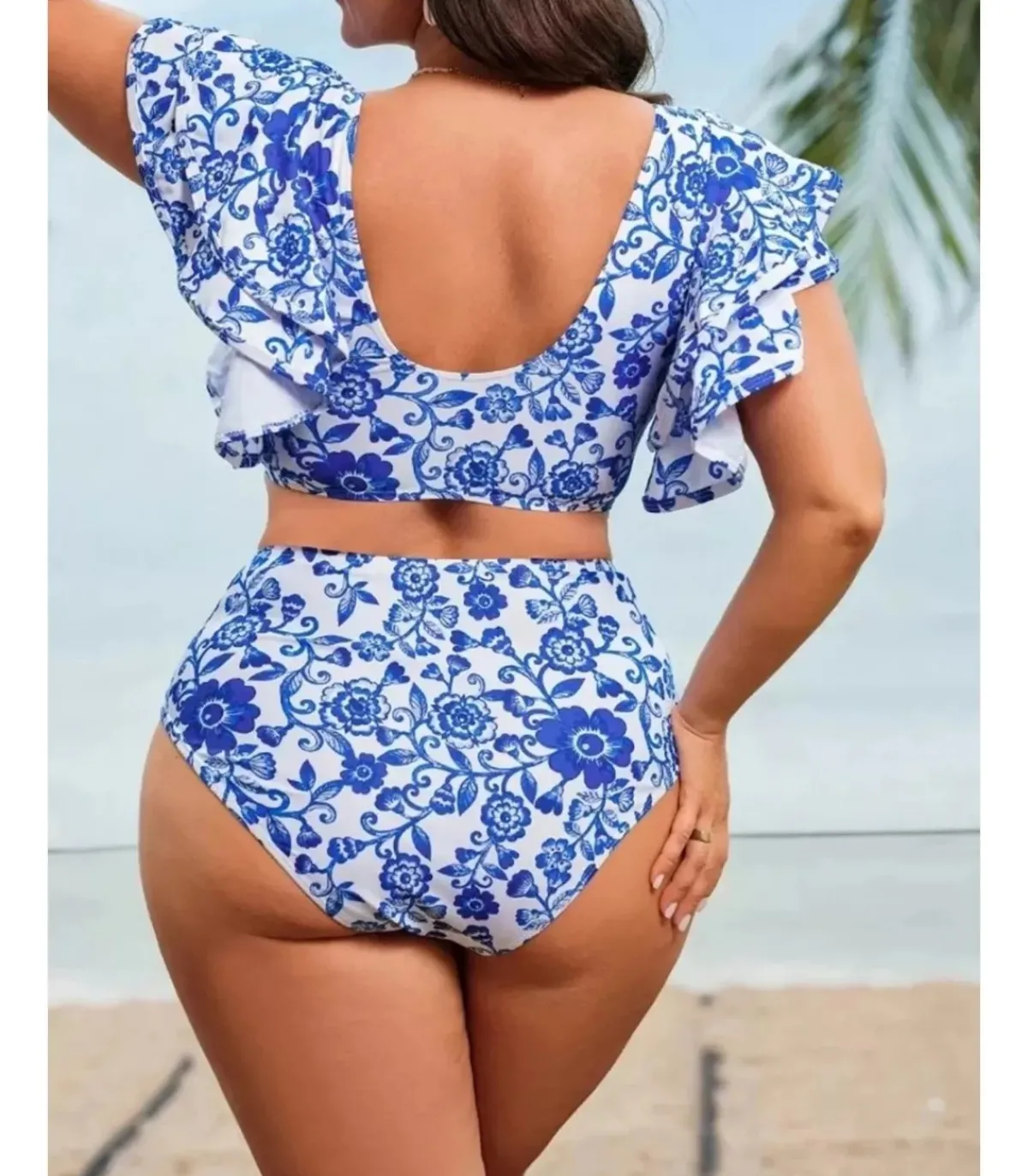 Hersecret Sinivakoiset koristeeiset kukkabikinit (pus size)