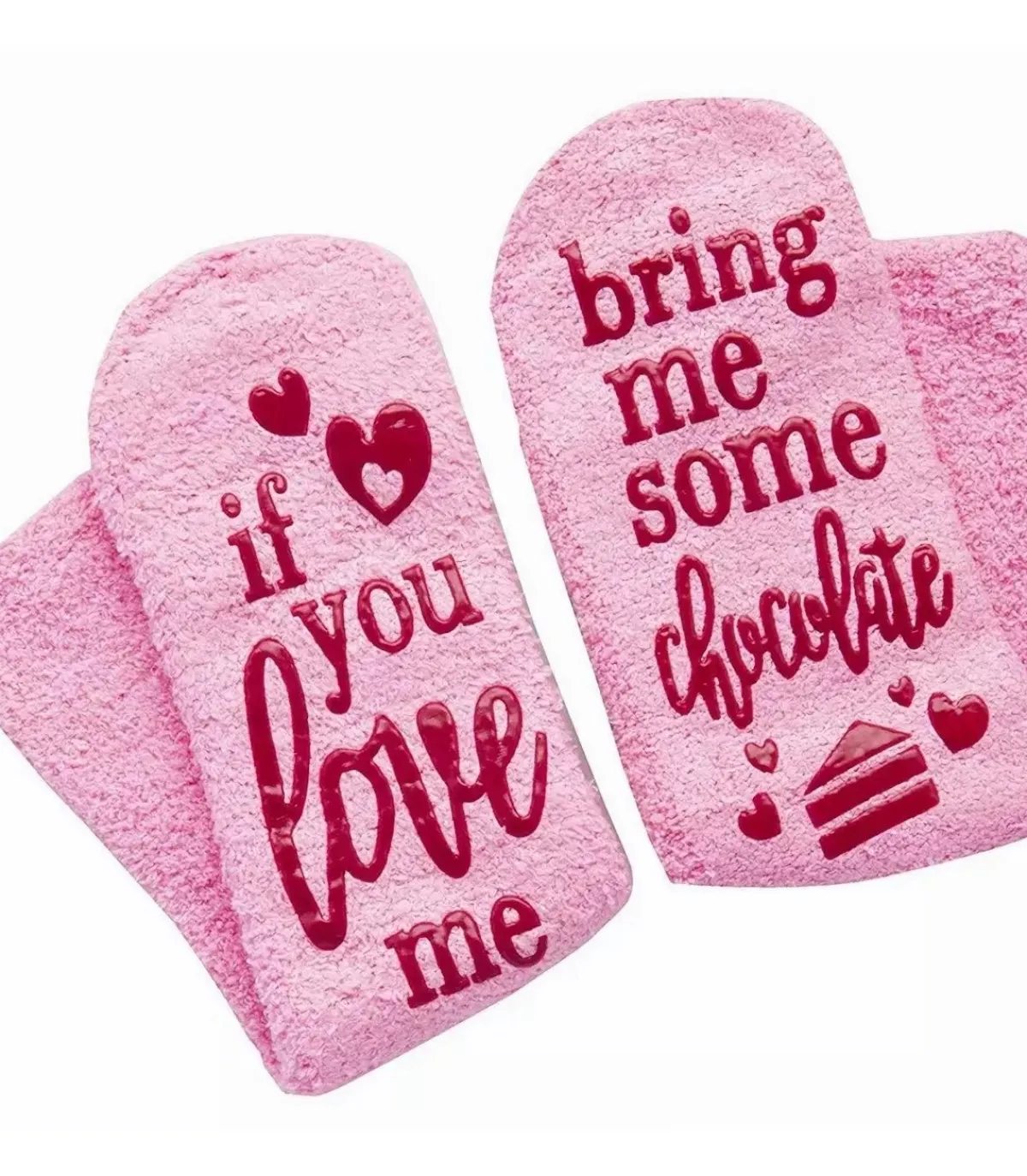 Hersecret Vaaleanpunaiset if you love me suklaaprintilliset pörrösukat