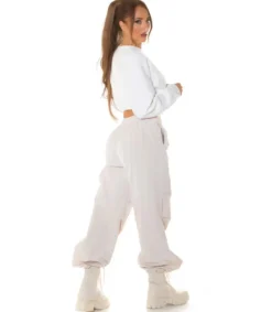 Hersecret Valkoinen crop collegepaita nauhoilla