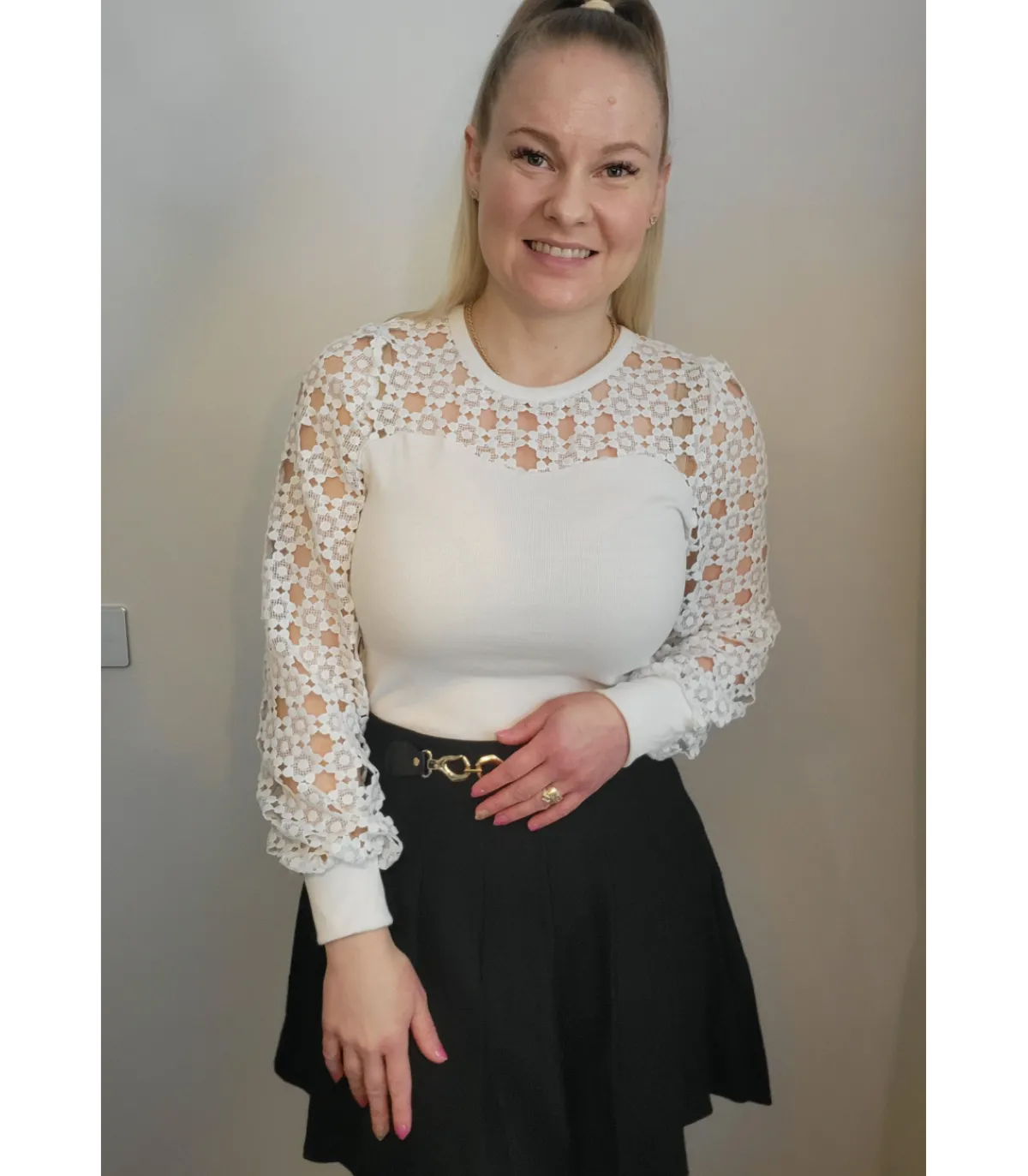 LC Vakoinen pitkähihainen yhyt paita aukkopitiä