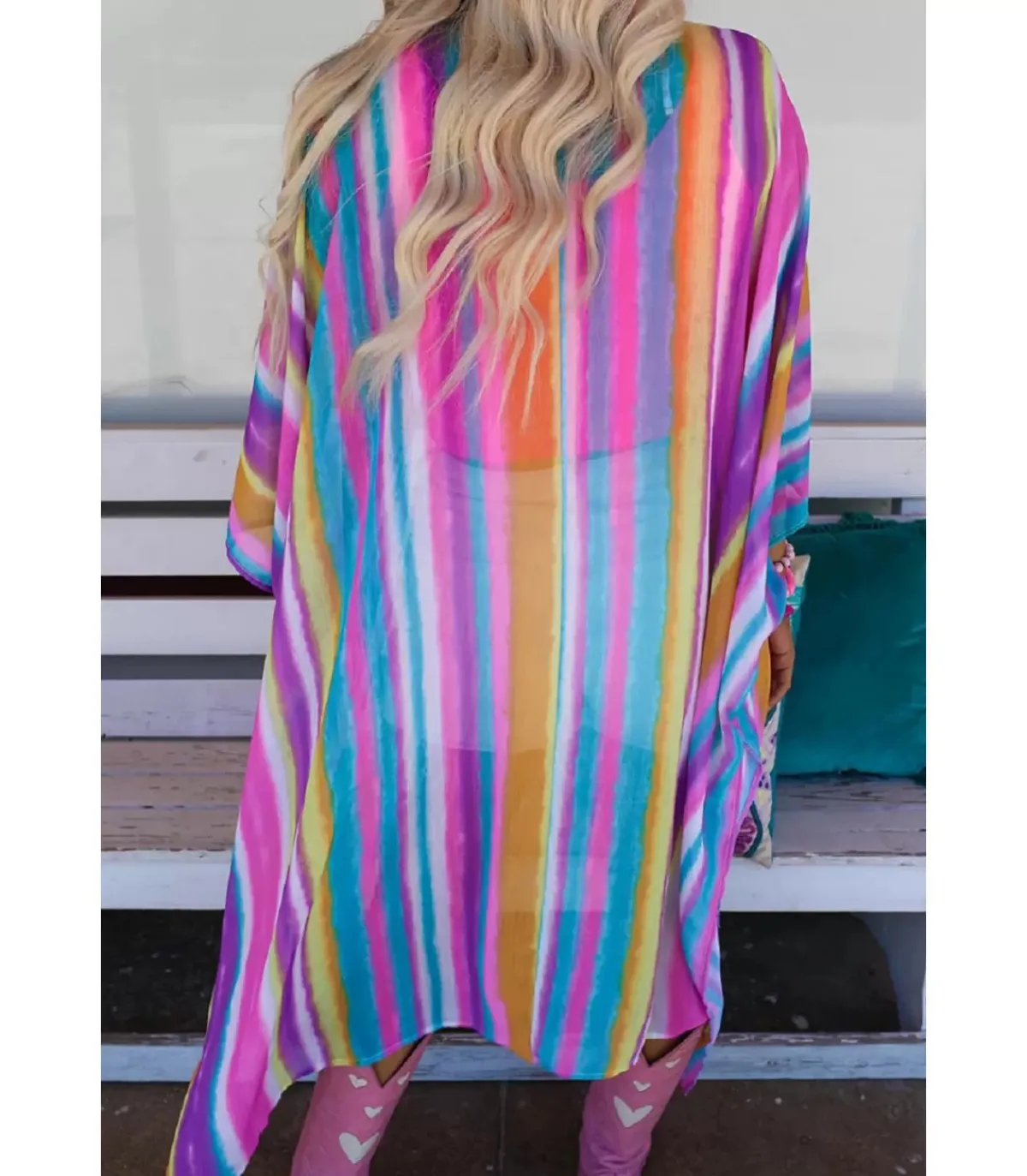 LC Värikäs sateenkaari kimono